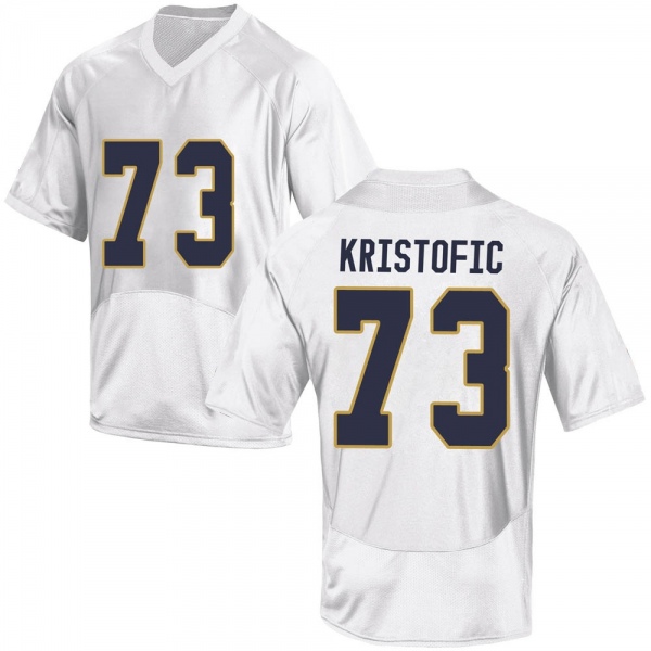 Andrew Kristofic Notre Dame Fighting Irish NCAA Men's #73 White Replica College Stitched Football Jersey IVT0455MS